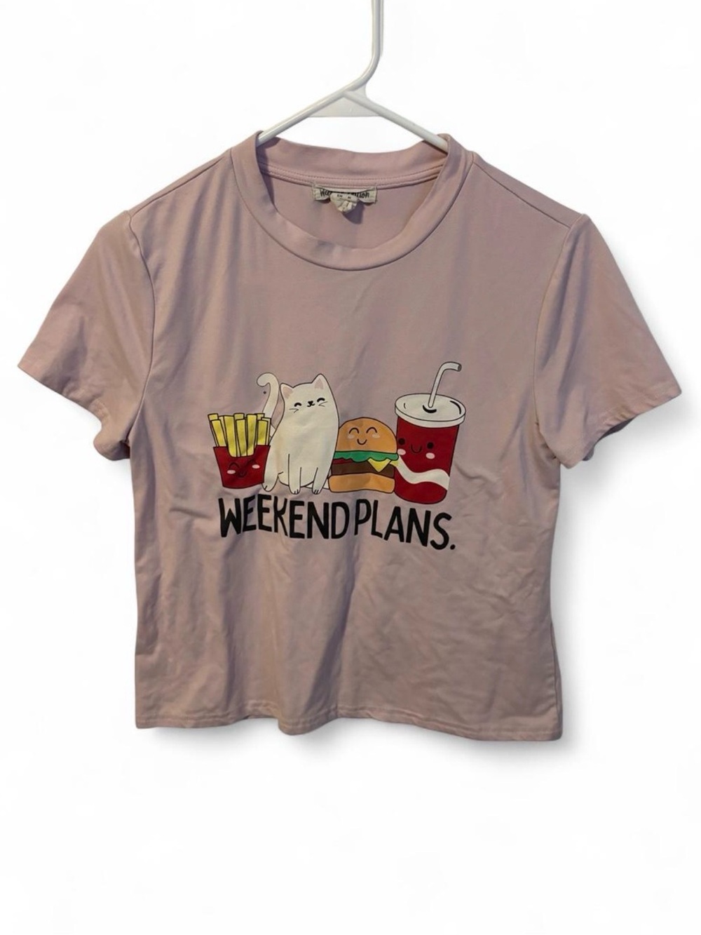 Urban Planet Light Mauve Graphic 'Weekend Plans' Tee
